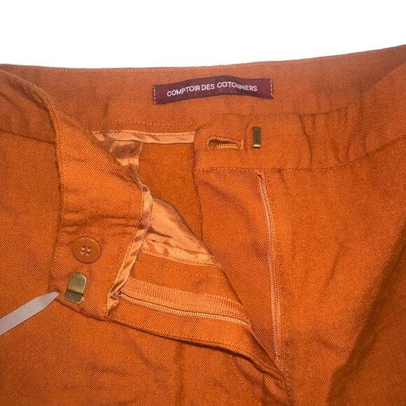 Comptoir Des Cotonniers Wool Orange Ankle Pants SMALL - Picture 3 of 7